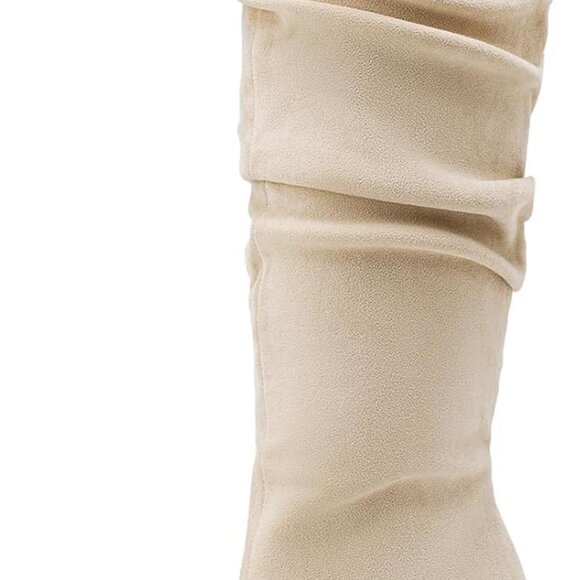 Women's Knee High Suede Boots in Beige - Size 6 - Picture 1 of 8